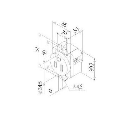 明工社 UL・CSA 医用接地埋込コンセント 機器用 5-15R 15A 125V  ME2853 画像2