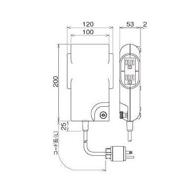 明工社 病院用接地タップ Kタイプ VCTケーブル 5m ランプ付 医用接地プラグ付 白  MR7360TD5 画像2