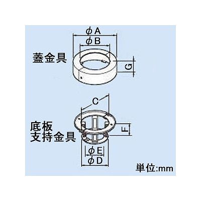 因幡電工 ファイヤープロシリーズ 耐火ユニットC 床・壁片側兼用 冷凍・排水用 適合ボイド管呼び径50mm  IRU-50CY 画像2