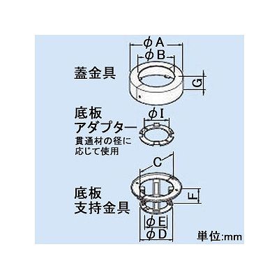 因幡電工 ファイヤープロシリーズ 耐火ユニットC 床・壁片側兼用 冷凍・排水用 適合ボイド管呼び径75mm  IRU-75CY 画像2