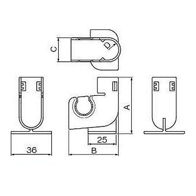 因幡電工 ドレンライン用ホルダー グレー  DL-H13-NG 画像2