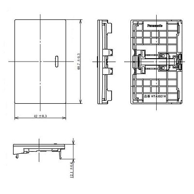 パナソニック 埋込スイッチ用ハンドル 表示付 シングル  WTA3021W 画像2