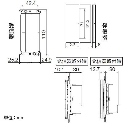 パナソニック とったらリモコン LED調光用 2線式 3路配線対応 3チャンネル形 親機 遅れ消灯機能付  WTC56712W 画像2