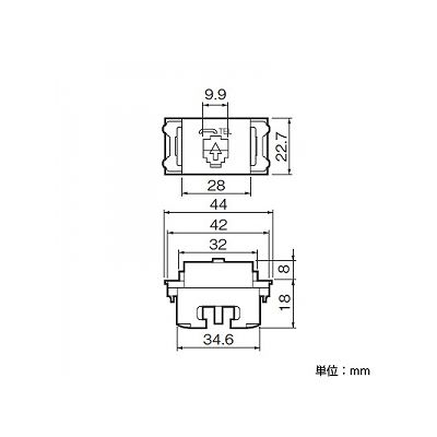 パナソニック 埋込テレホンモジュラジャック 6極2心 ベージュ  WNT15629F 画像2