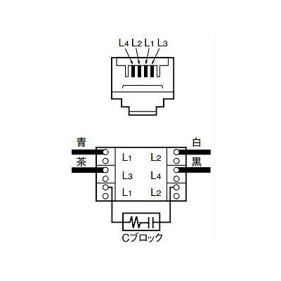 パナソニック 埋込コンデンサ付テレホンモジュラジャック 6極4心 ホワイト  WN4624WK 画像3