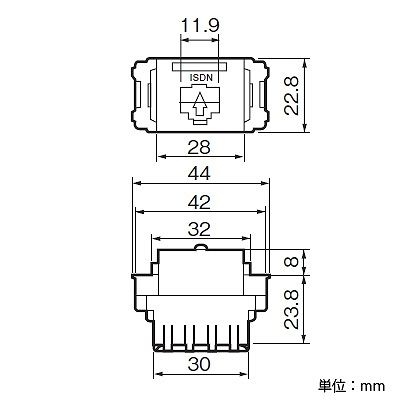 パナソニック ISDN用埋込モジュラジャック 8極8心 ホワイト  WNT1881WK 画像2