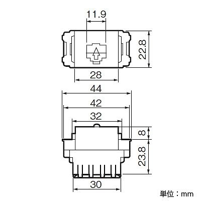 パナソニック 情報用埋込モジュラジャック CAT3相当 8極8心 ホワイト  WNT1781WK 画像2