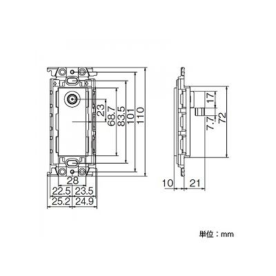 パナソニック 埋込高シールドテレビコンセント 端末用 1端子 絶縁取付枠付 10～2602MHz ベージュ  WTF4465F 画像3