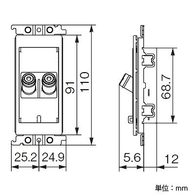 パナソニック 埋込スピーカーターミナル 1対用 金属取付枠付 ホワイト  WTN4101W 画像2