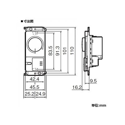 パナソニック LED用埋込調光スイッチC 片切・3路両用 ロータリー式 160VA 100V スクエア ライトブロンズ  WTT57521F1 画像2