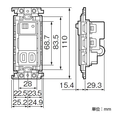 パナソニック 埋込熱線センサ付ナイトライト LED:電球色 0.6W コンセント付 手動スイッチ付 15A 125V ベージュ  WTF4067F 画像3