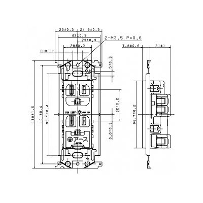 パナソニック フルカラー 埋込接地ダブルコンセント アースターミナル付 取付枠付 15A 125V グレー  WN1132HK 画像3