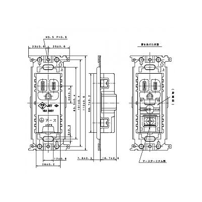 パナソニック フルカラー 埋込接地コンセント アースターミナル付 取付枠付 15A 125V  WN1131 画像3