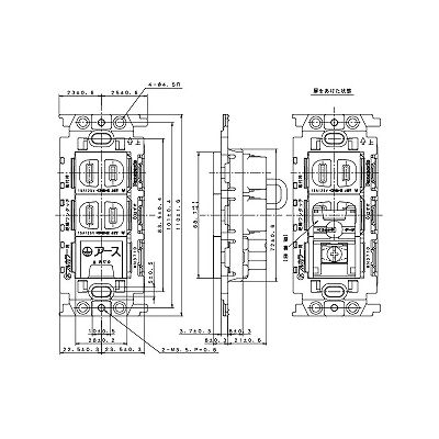 パナソニック フルカラー 埋込絶縁扉付ダブルコンセント アースターミナル付 取付枠付 15A 125V  WN15524 画像3