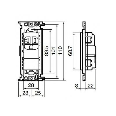 パナソニック フルカラー 15A・20A兼用埋込絶縁接地コンセント 取付枠付 20A 125V  WN19214 画像2