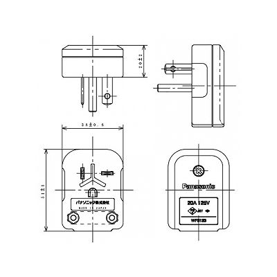 パナソニック 125V用 ホーム接地コーナーキャップ 20A 125V  WF5123 画像2