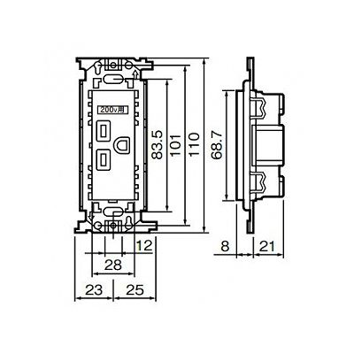 パナソニック フルカラー 埋込接地コンセント 取付枠付 15A 250V  WN1112K 画像2