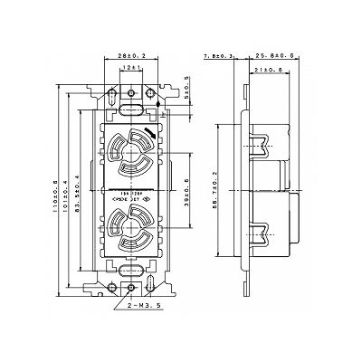 パナソニック フルカラー 接地2P埋込引掛ダブルコンセント 取付枠付 15A 125V グレー  WF2312H 画像3