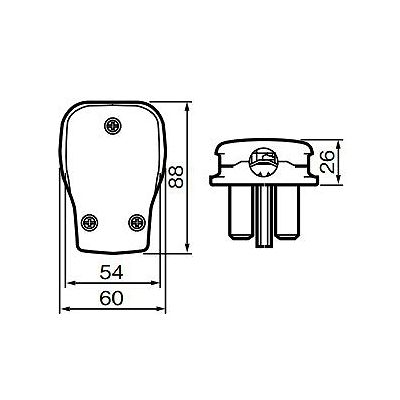 パナソニック 接地2P横型キャップ 30A 250V ブラック  WF56301B 画像2