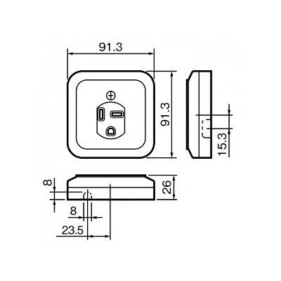 パナソニック 小型接地2P角型コンセント 30A 250V ホワイト  WK3730W 画像2