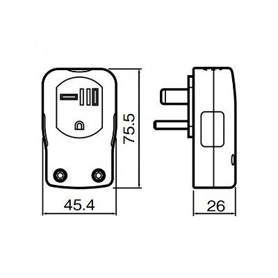 パナソニック 小型接地2P横型キャップ 30A 250V ブラック  WF5730B 画像2