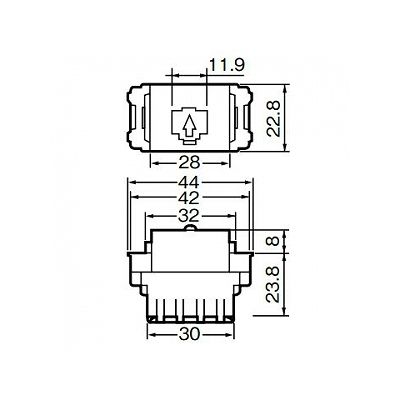 パナソニック フルカラー 埋込ISDN用モジュラジャック 終端用 8極8心  WNT1882K 画像2