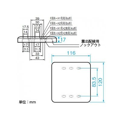 パナソニック フルカラー モダン腰高カバープレート 2連用 厚さ17mm ミルキーホワイト  WN8042W 画像2