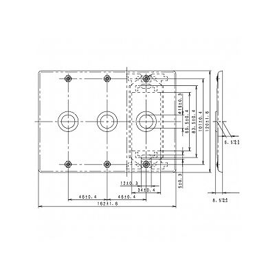 パナソニック フルカラー ステンレス大穴電話線プレート 3連用 取付枠付  WN7663K 画像3