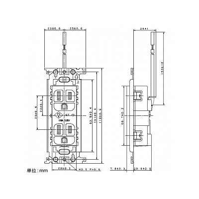 パナソニック フルカラー 埋込接地ダブルコンセント 接地リード線付 チョコ 15A 125V  WN1518A 画像2