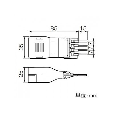 パナソニック 絶縁ホルダー付4心棒型圧着端子 フル端子側面型3.5～5.5m?用  WV2205 画像2