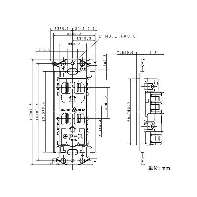 パナソニック フルカラー 埋込接地ダブルコンセント アースターミナル付 取付枠付 15A 125V ホワイト  WN11329SW 画像3