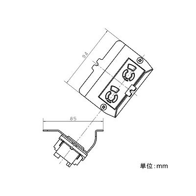 パナソニック フロアコン用器具ブロック 接地抜止コンセント アース付 2コ口 2P 15A 125V  DUB1201 画像2