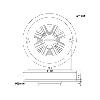 パナソニック フロアプレート 丸型89.0mm 固定型 ベースねじ呼びC39 シルバー  DUK7022 画像2