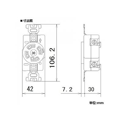 パナソニック 埋込引掛接地3Pコンセント 30A 250V ブラック  WF2430B 画像2