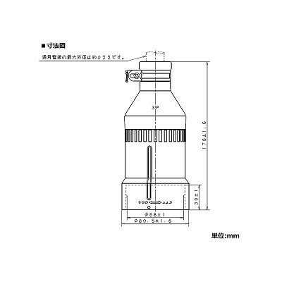 パナソニック 防水引掛3Pゴムキャップ 60A 250V ブラック  WF8360 画像2