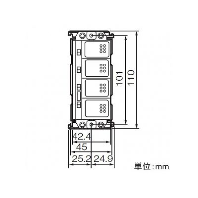 パナソニック スイッチ 4コ用 光アドレス設定式 スクエア シルバーグレー  WRV5604S1 画像2