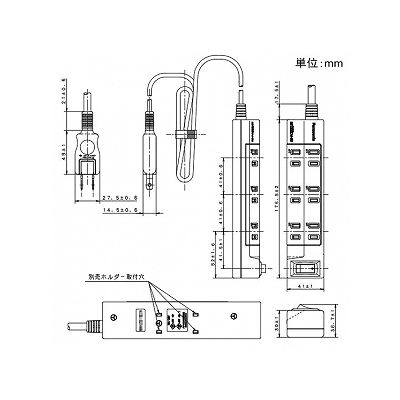 パナソニック 雷サージ付タップ 6コ口 一括スイッチ付 スナップキャップ付 2mコード付  WHA292627WKP 画像2