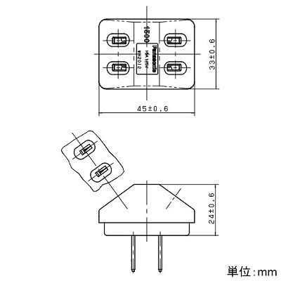 パナソニック 三角タップ 15A 125V ホワイト  WH2012 画像2