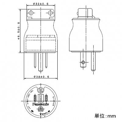 パナソニック 接地タフキャップ 15A 125V ブラック  WF5015B 画像2