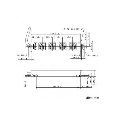 パナソニック OAタップ 接地コンセント 4コ口 マグネット付 コード長1m 15A 125V グレー  WCH2314H 画像2