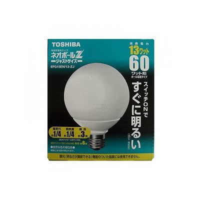 東芝 電球形蛍光ランプ G形 60Wタイプ 昼白色 EFG15EN13ZJ