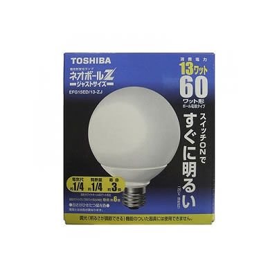 東芝 【生産終了】電球形蛍光ランプ 10本セット G形 60Wタイプ 昼光色 EFG15ED13ZJ-10SET