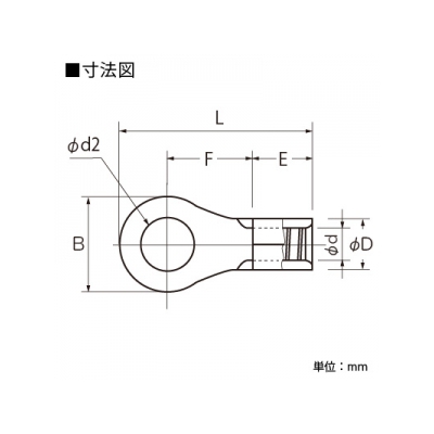 ニチフ 銅線用 裸圧着端子 (R形)丸形 100個入り  R5.5-3M 画像2