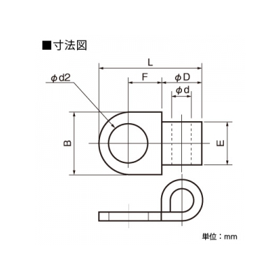 ニチフ 銅線用 裸圧着端子 (FT形)旗形 100個入り  FT1-3 画像2