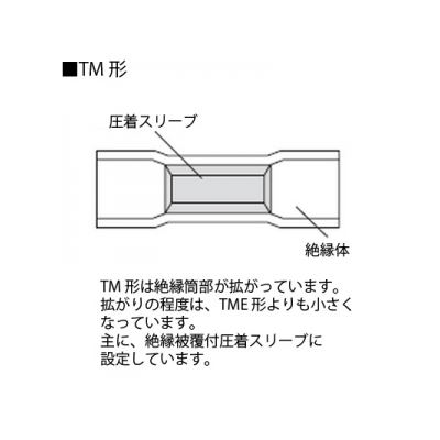 ニチフ 銅線用 絶縁被覆付圧着スリーブ 重ね合せ用 P形 100個入り 黄色  TMVP-0.5-YEL 画像3