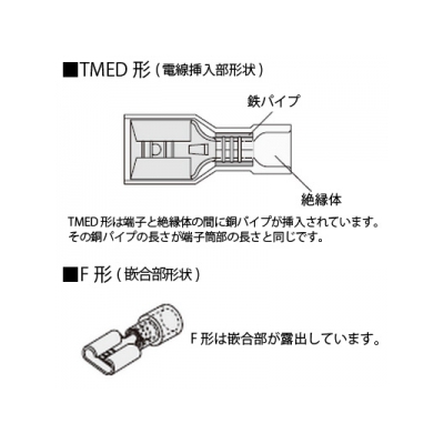 ニチフ 差込形接続端子 110シリーズ ポリ塩化ビニル製 100個入 赤色  TMEDV280809-F-RED 画像3