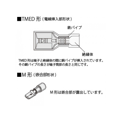 ニチフ 差込形接続端子 250シリーズ ポリ塩化ビニル製 100個入 黄色  TMEDV630855-M-YEL 画像3