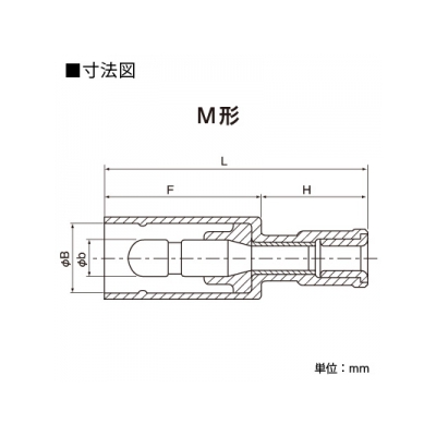 ニチフ 防水形ピン端子 M形 100個入り 青透明色  PC4020-M-WP-BCL 画像2