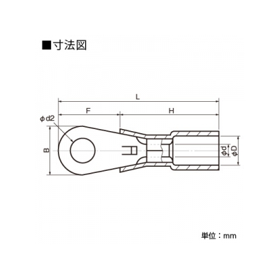 ニチフ 防水形圧着端子 100個入り 赤透明色  SR1.25-3C-RCL 画像2