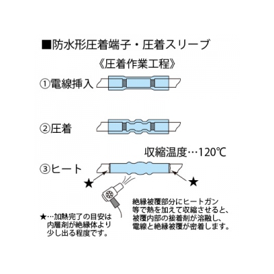 ニチフ 防水形圧着端子 100個入り 黄透明色  SR5.5-3.5C-YCL 画像4